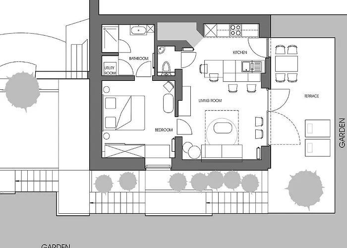 Lägenhet Au26 Cote Jardin-cote Cour *